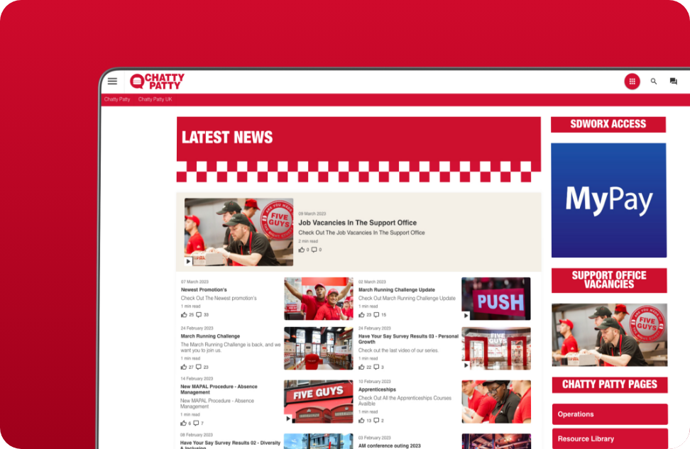 Five Guys employee intranet